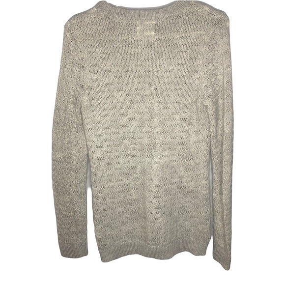 Between Me & You Grey and White See-Thru Sweater Sz Medium - Picture 3 of 5